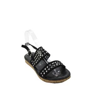 Atelier Womens Suede Cork Platform Slingbacks Sandals Black Size 36 6